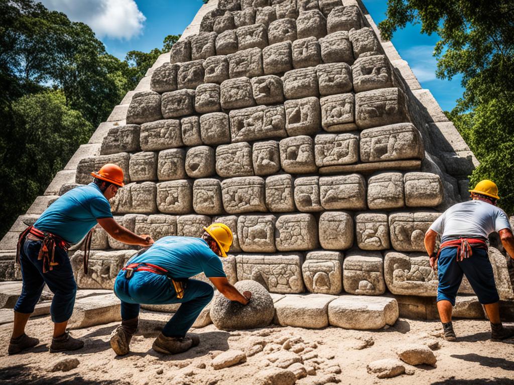 construção das pirâmides maias